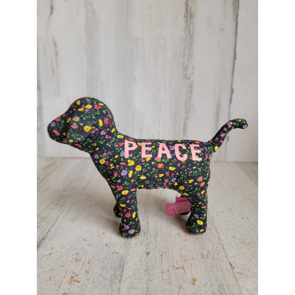 Victoria's secret pink dog floral dog flush stuffed animal home decor figure